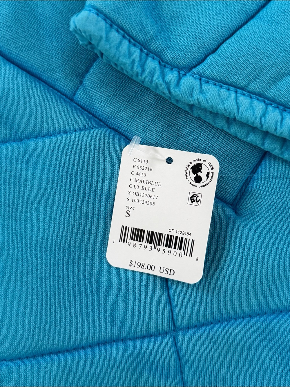 NWT Free People Dolman Quilted Knit Mali Blue Oversized Zip Up Jacket - Picture 6 of 7